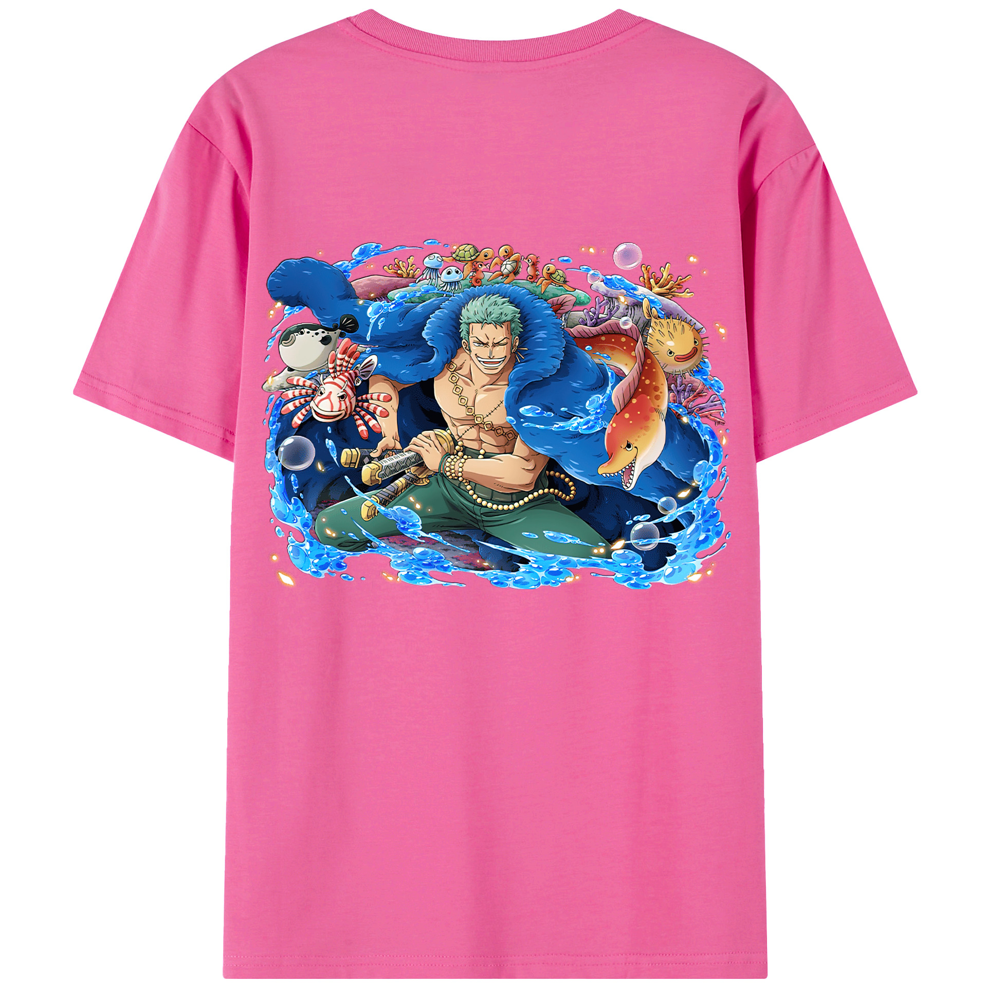 ワンピース ロロノア・ゾロ ONE PIECE Roronoa Zoro レディース半袖Tシャツ(バックプリント)